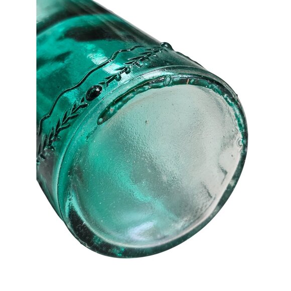 Embossed Glass Bottle Green 9" - Picture 5 of 13